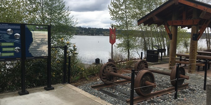 sammamish landing park old train axles